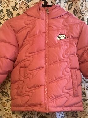 Nike Pink Hooded Puffer Jacket for Kids